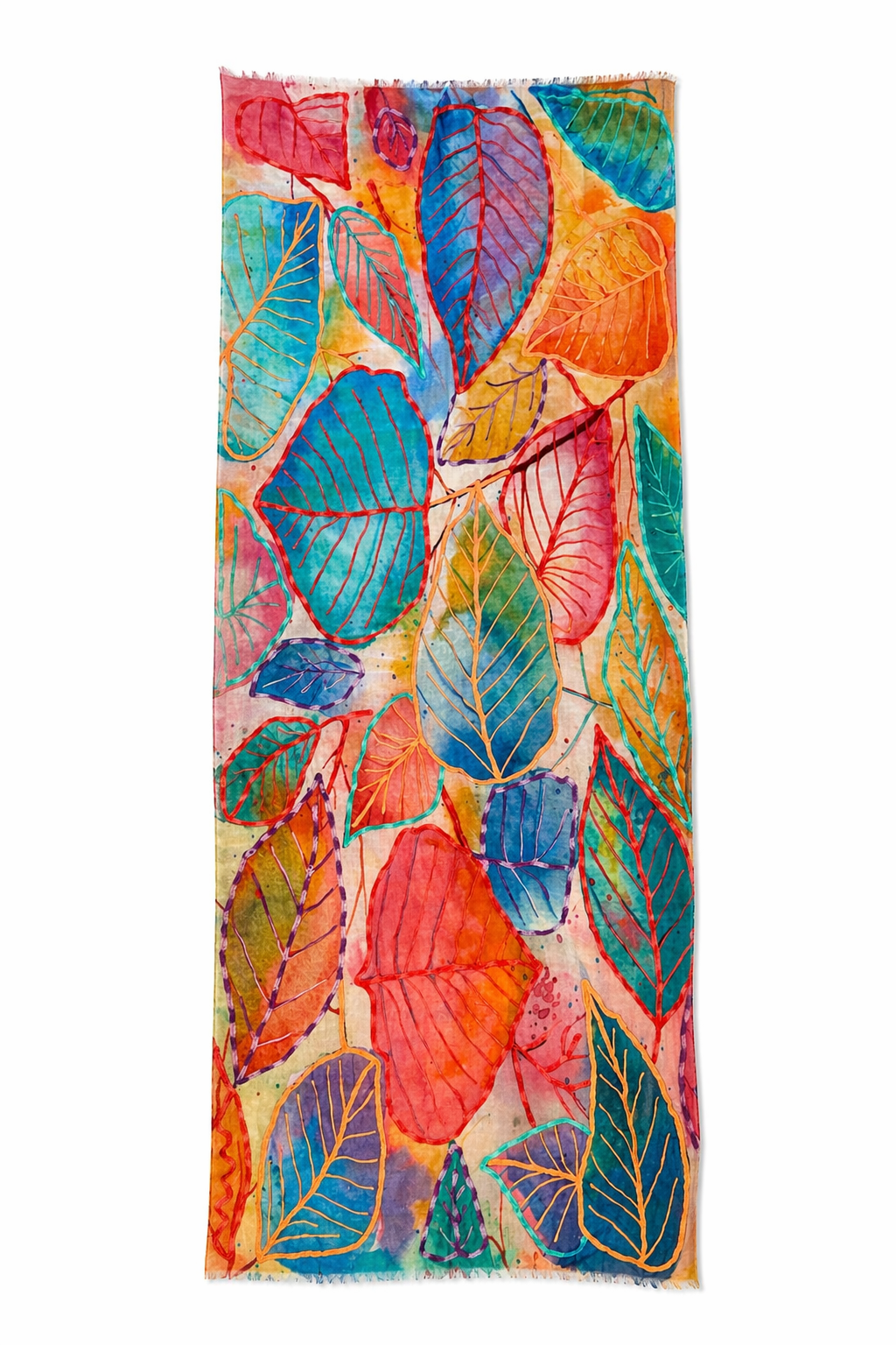 Autumn Leaves Hand-Embroidered Pashmina Scarf / Shawl — Dharamsala