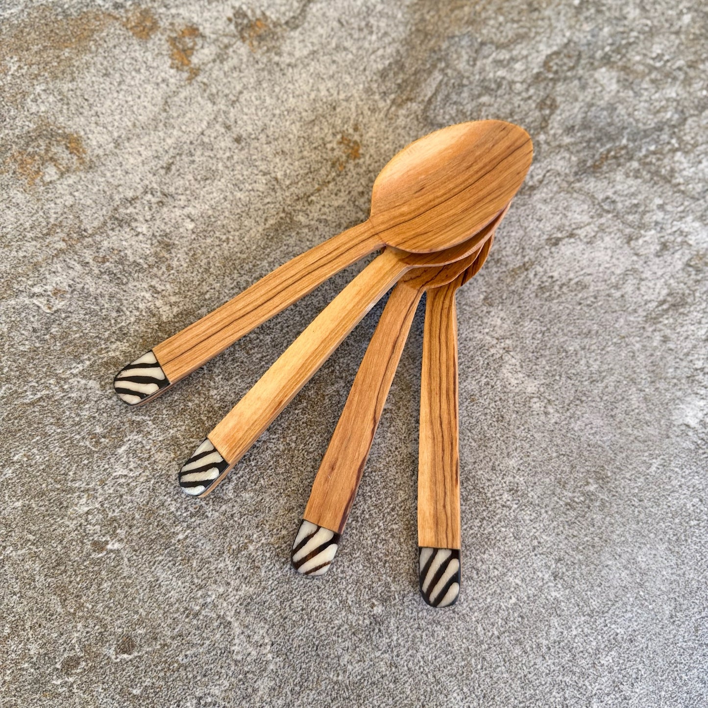 Kenyan Rosewood Spoon with Bone-Tipped Inlay