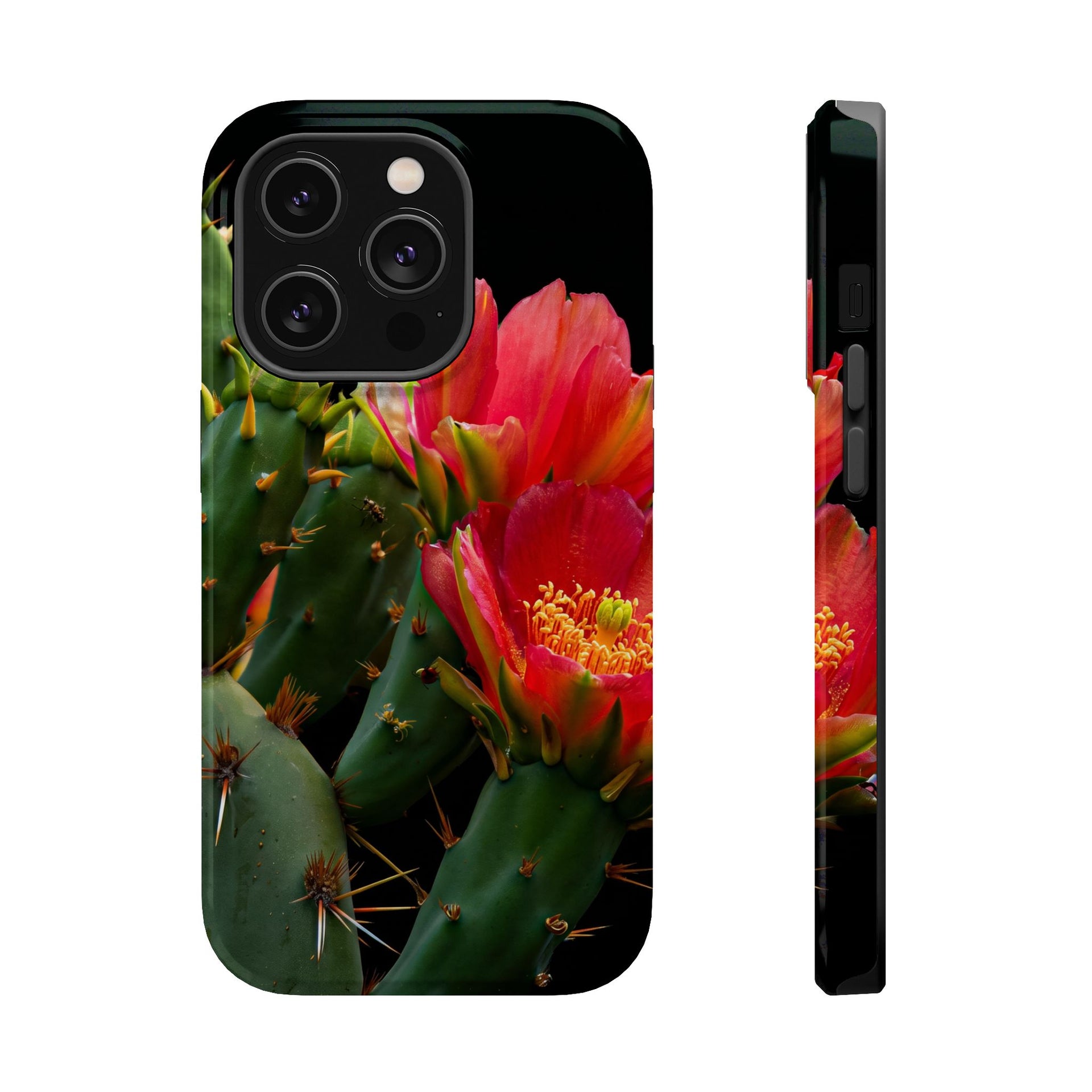 Cactus Bloom Magnetic Phone Case — Impact‑Resistant Protective Cover