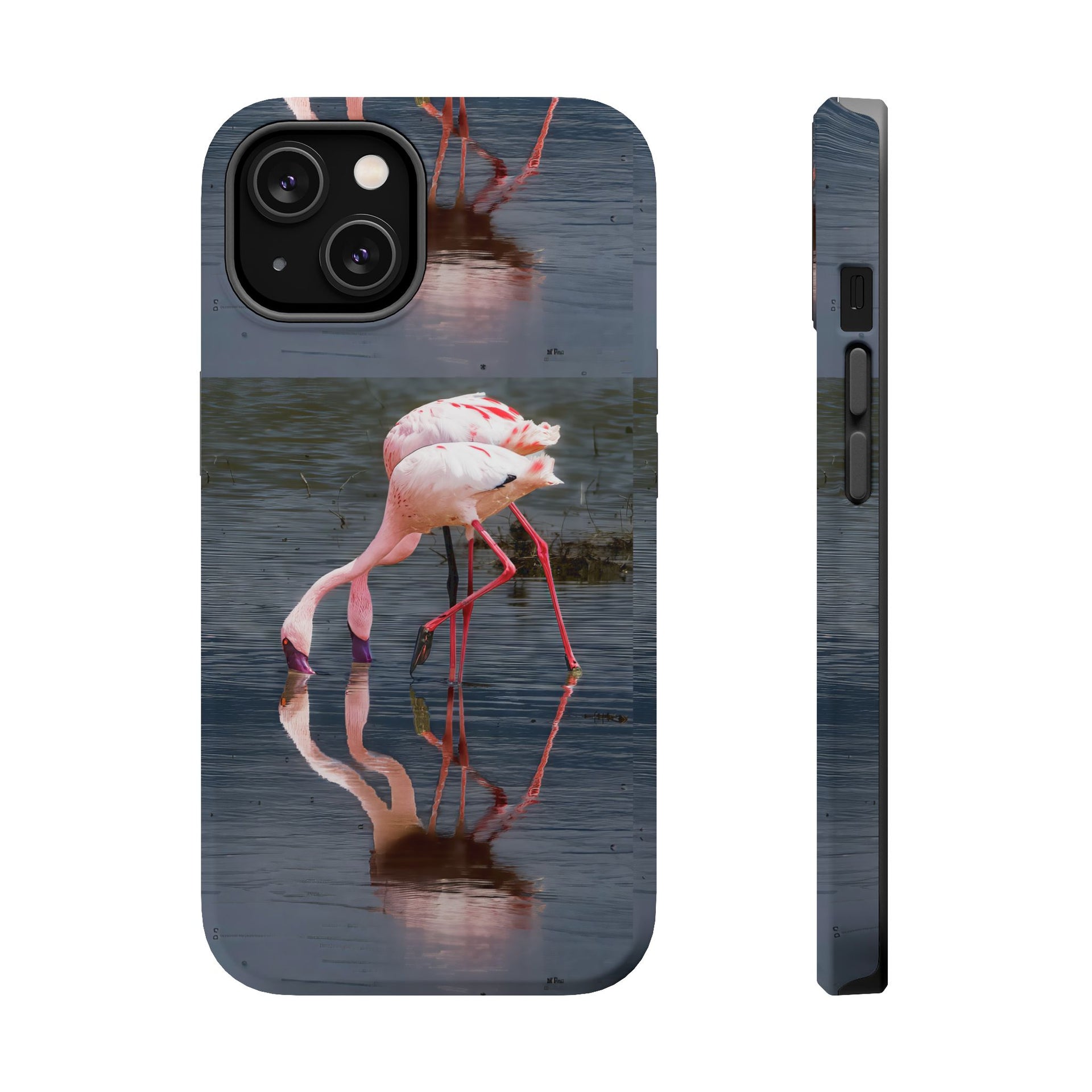 Flamingo Reflection Magnetic Phone Case — Impact-Resistant iPhone Cover