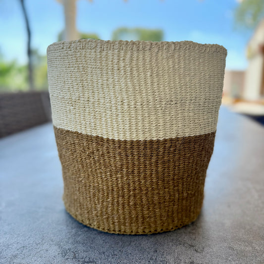 Kitui Basket – Large Handwoven (Ecru & Sand)