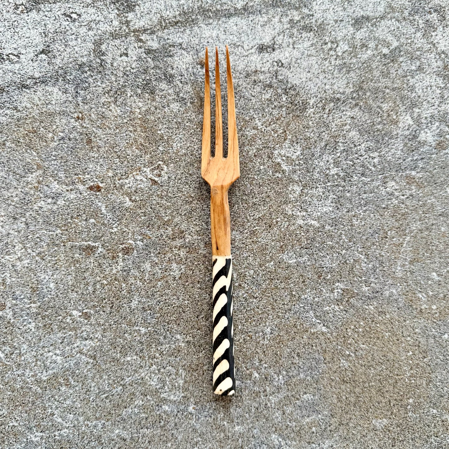 Kenyan Rosewood & Bone Inlay Fork 
