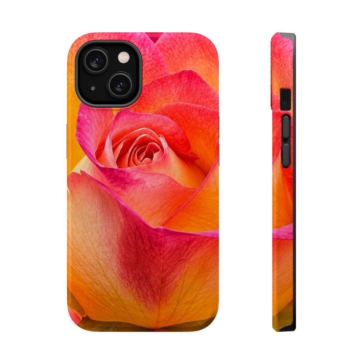 Flaming Rose Phone Case — Magnetic Impact-Resistant iPhone Cover