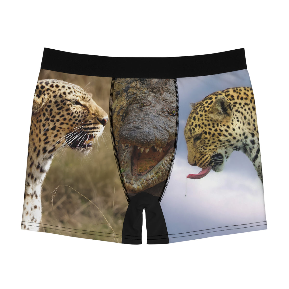 Leopard & Crocodile Allover Print Boxer Briefs | Wildlife Safari AOP