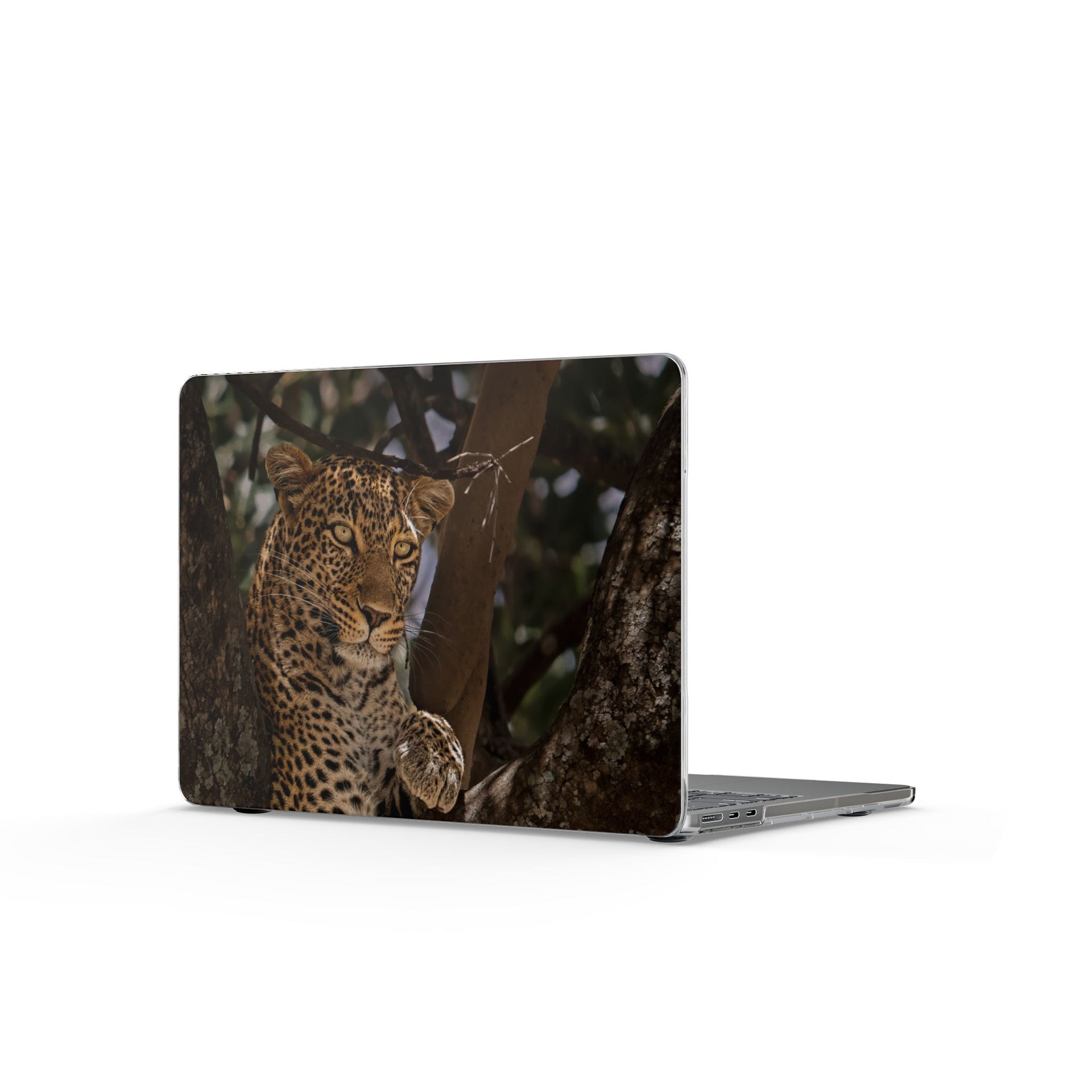 Leopard Print Clear MacBook Case — Wild Jungle Laptop Cover