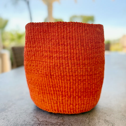 Kitui Basket – Large Handwoven (Tangerine)