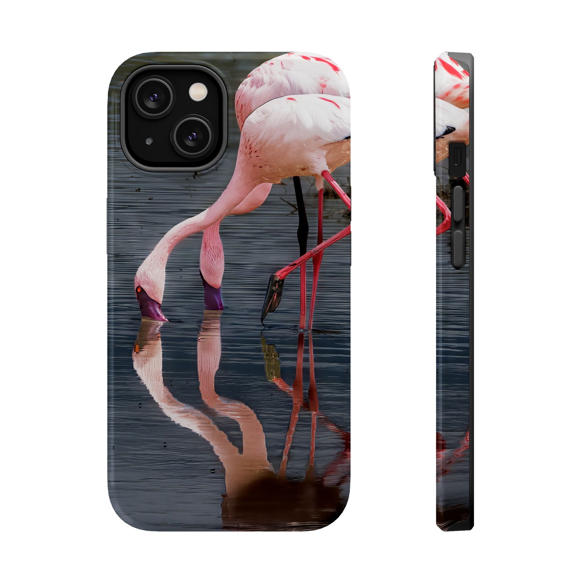 Flamingo Reflection Magnetic Phone Case — Impact-Resistant iPhone Cover