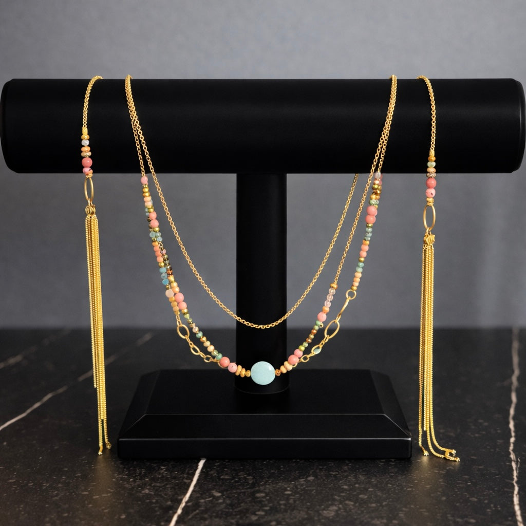 Dusk Gold Tassel Necklace