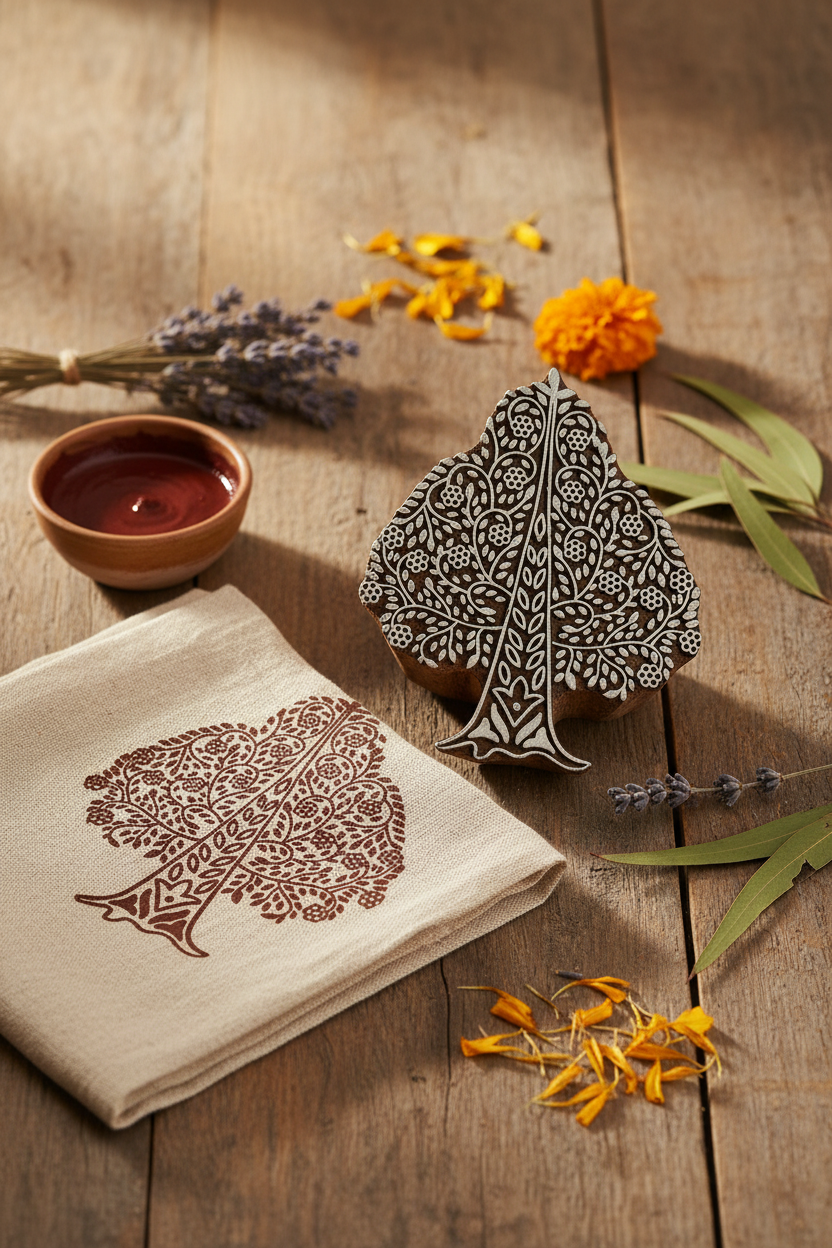 Hand-Carved Tree of Life Wood Art Block