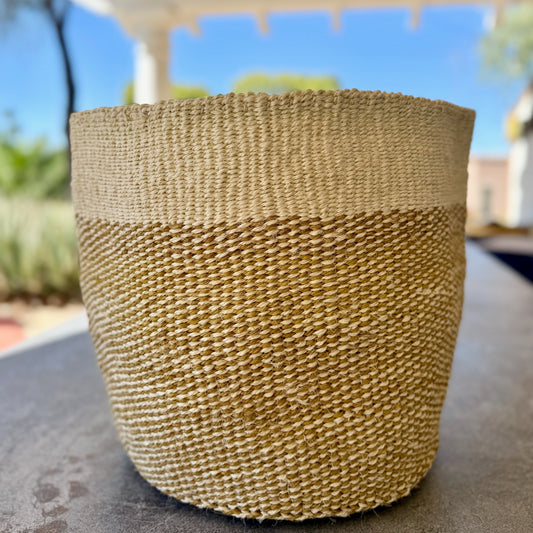 Kitui Basket - XXL (Natural & Ecru Topped Two-Tone)