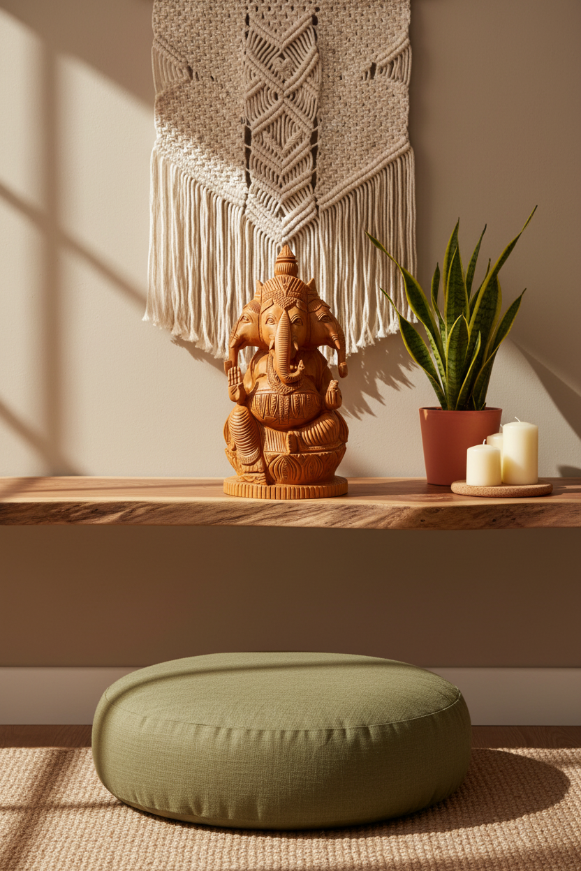 Hand-Carved Rosewood Ganesha – 10 Inch