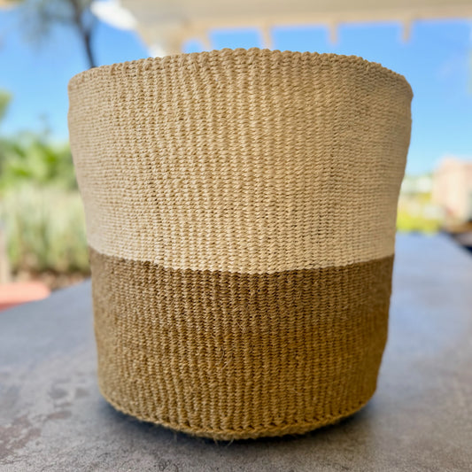 Kitui Basket - XXL Handwoven (1/2 Ecru & Sand)