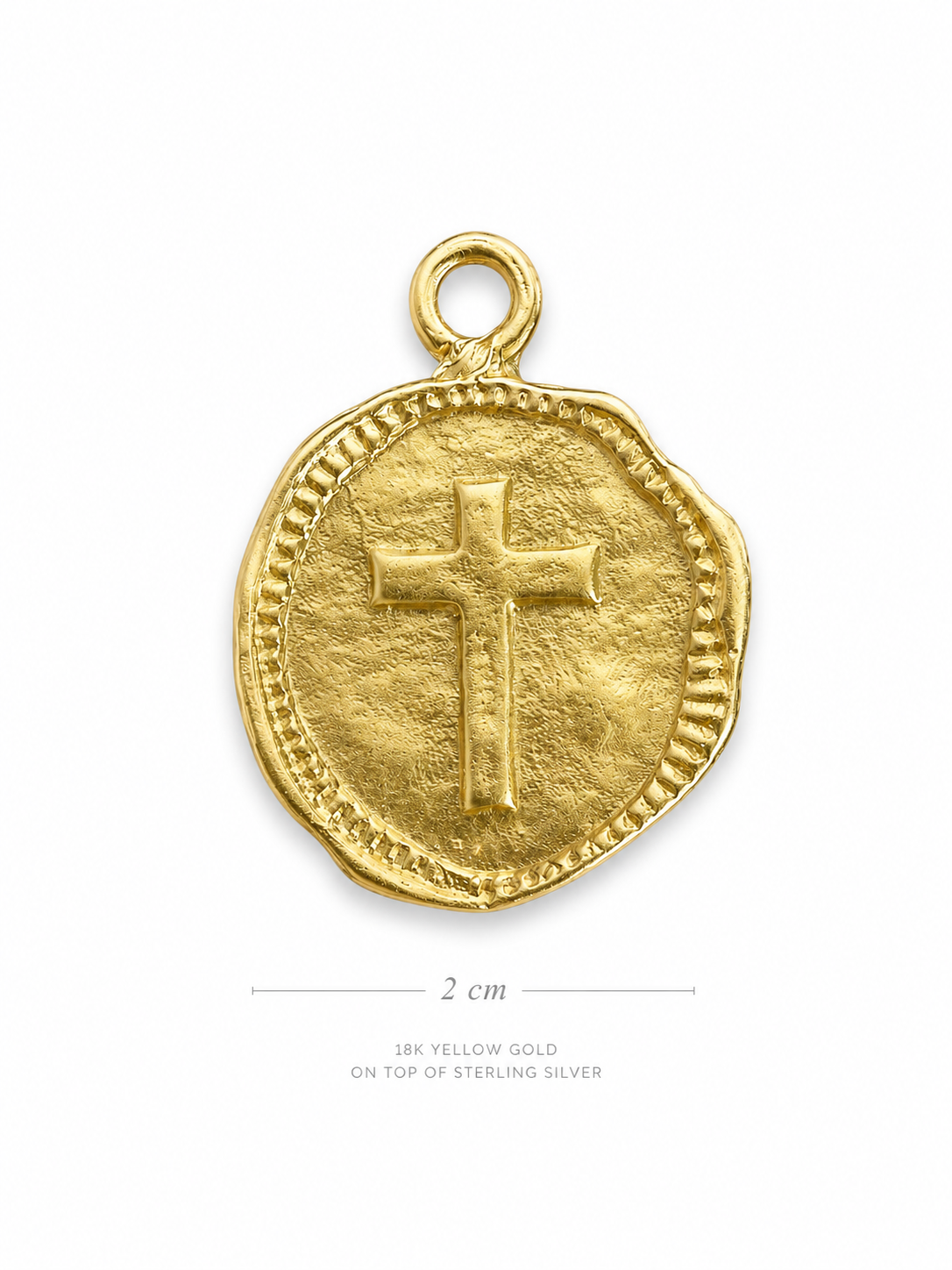 Organic Gold Cross Medallion Pendant