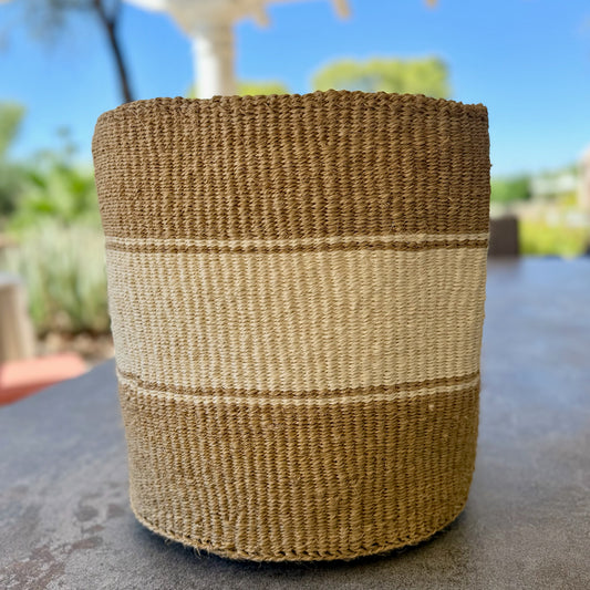 Kitui Basket – XXL Handwoven (Single Savanna Striped)