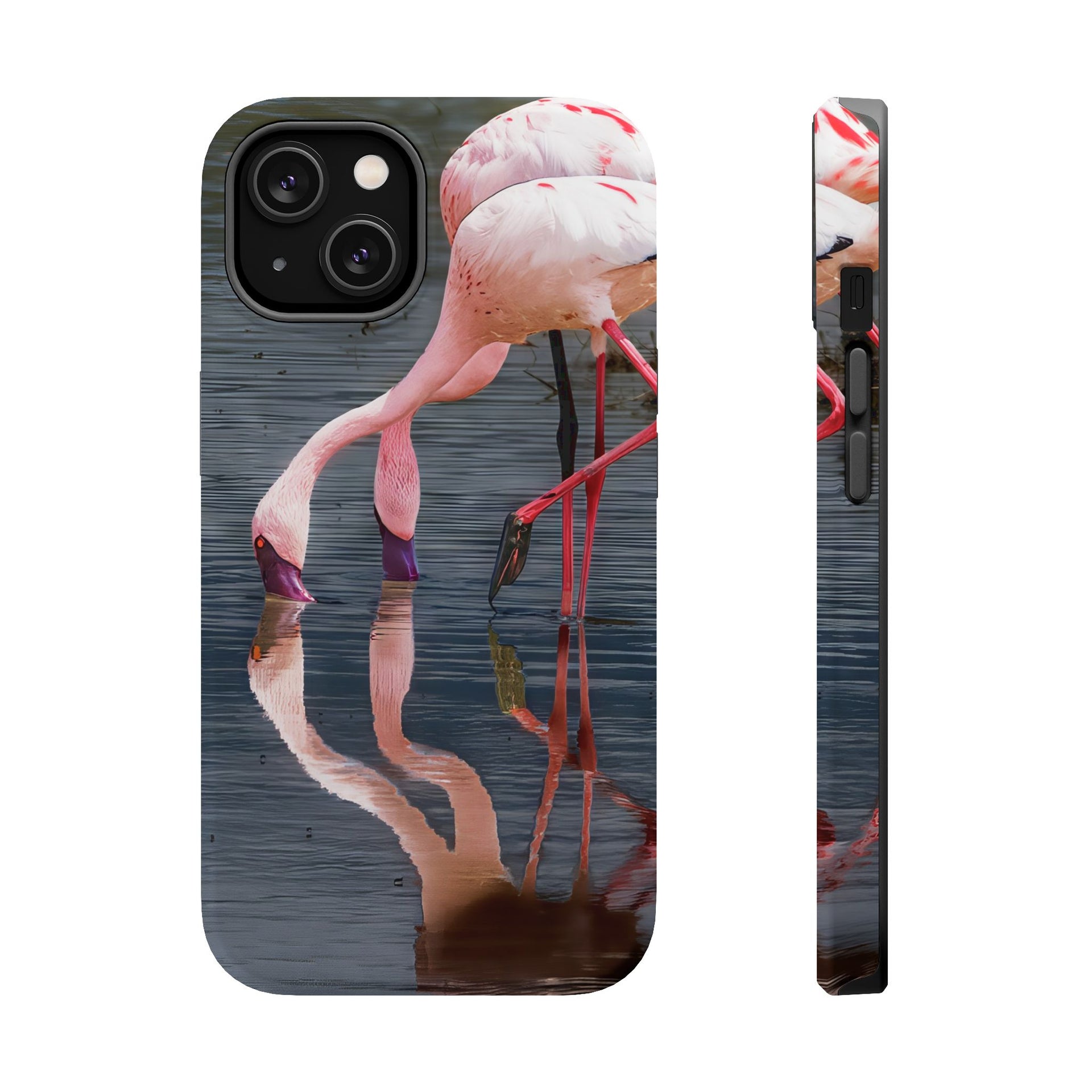 Flamingo Reflection Magnetic Phone Case — Impact-Resistant iPhone Cover