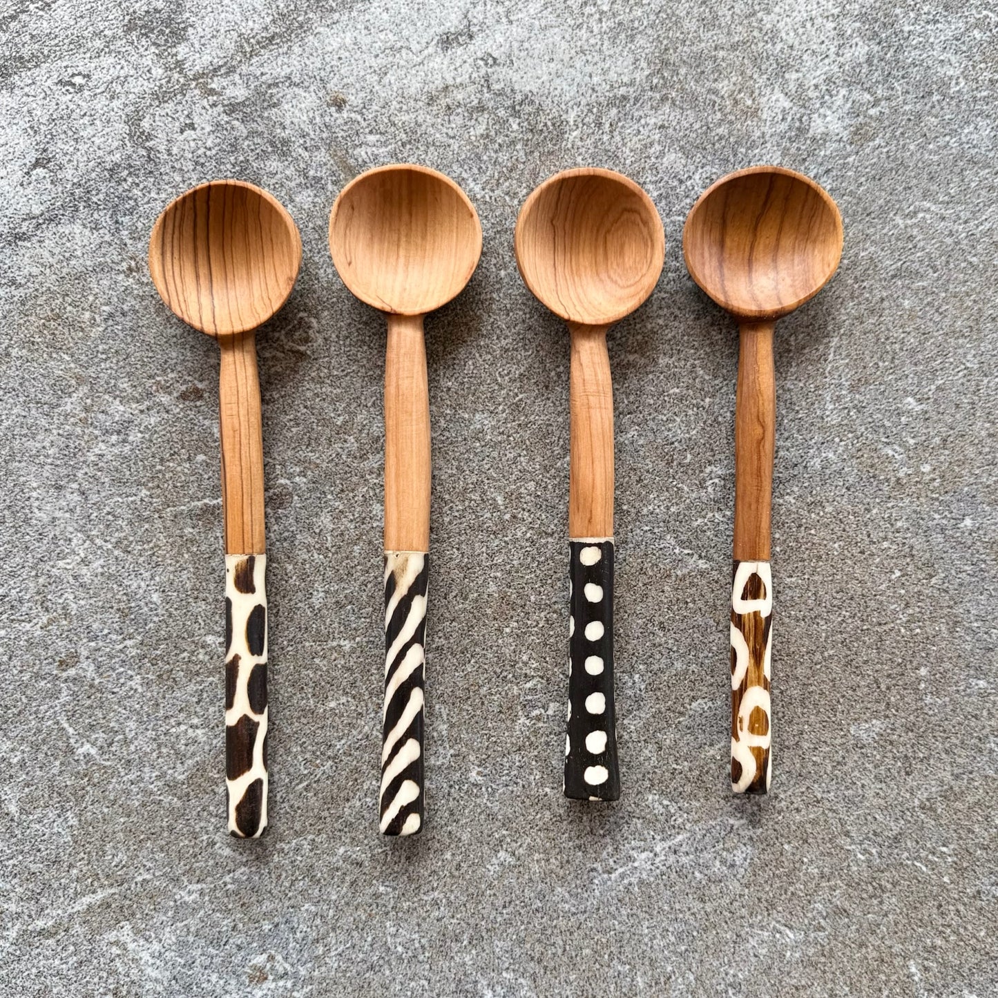 Kenyan Rosewood & Bone Inlay Spoon