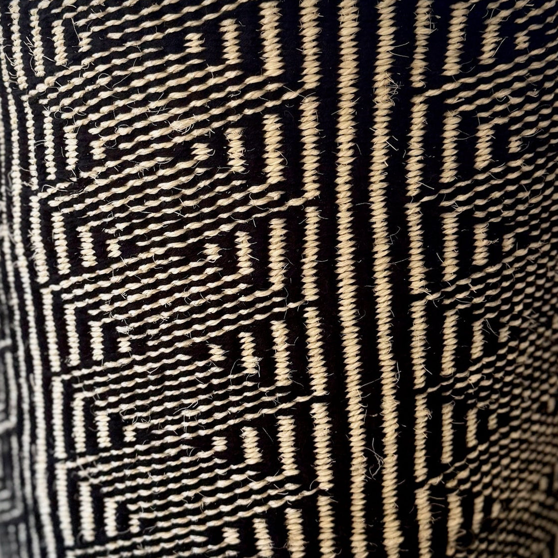 Kitui Basket – XL Handwoven (B&W Diamond Path)