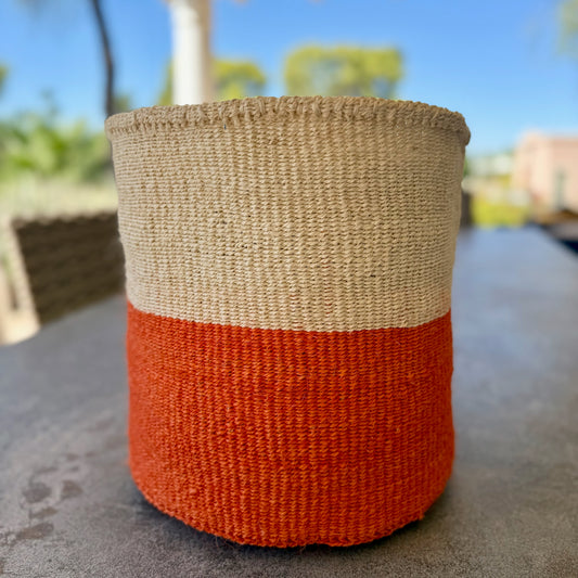 Kitui Basket - XL Handwoven (Ecru & Machungwa)