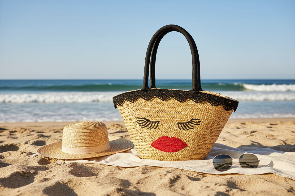 Moroccan Artisan Face Tote Bag — One of a Kind