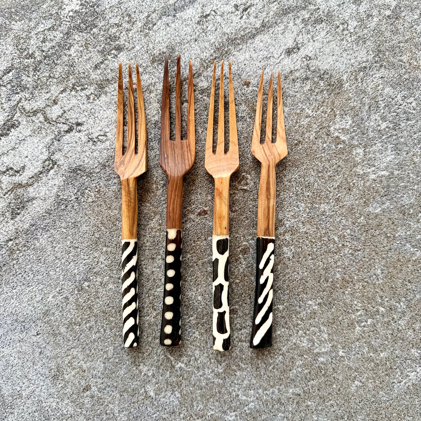 Kenyan Rosewood & Bone Inlay Fork 