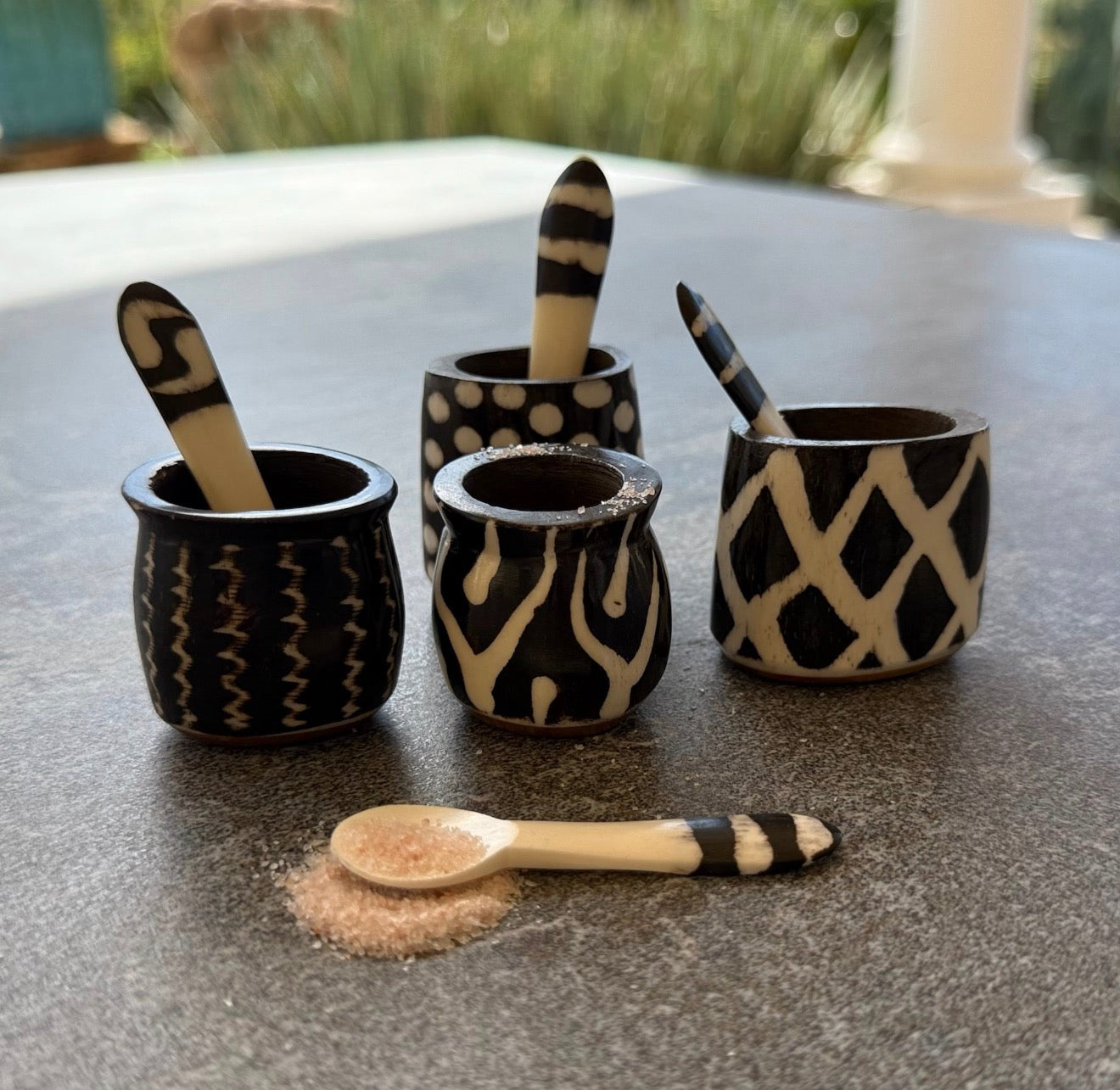 Mini Horn Spice Dish w/ Spoon