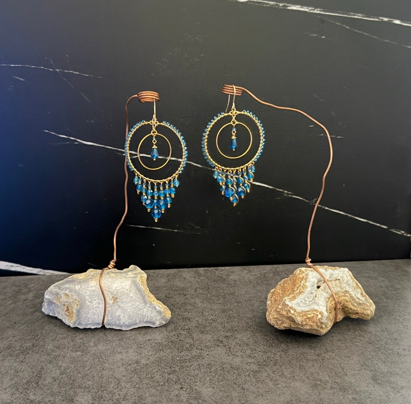 Indigo Chandelier Earrings