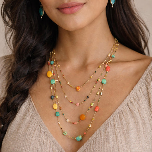 Jubilant Stone Beaded Necklace
