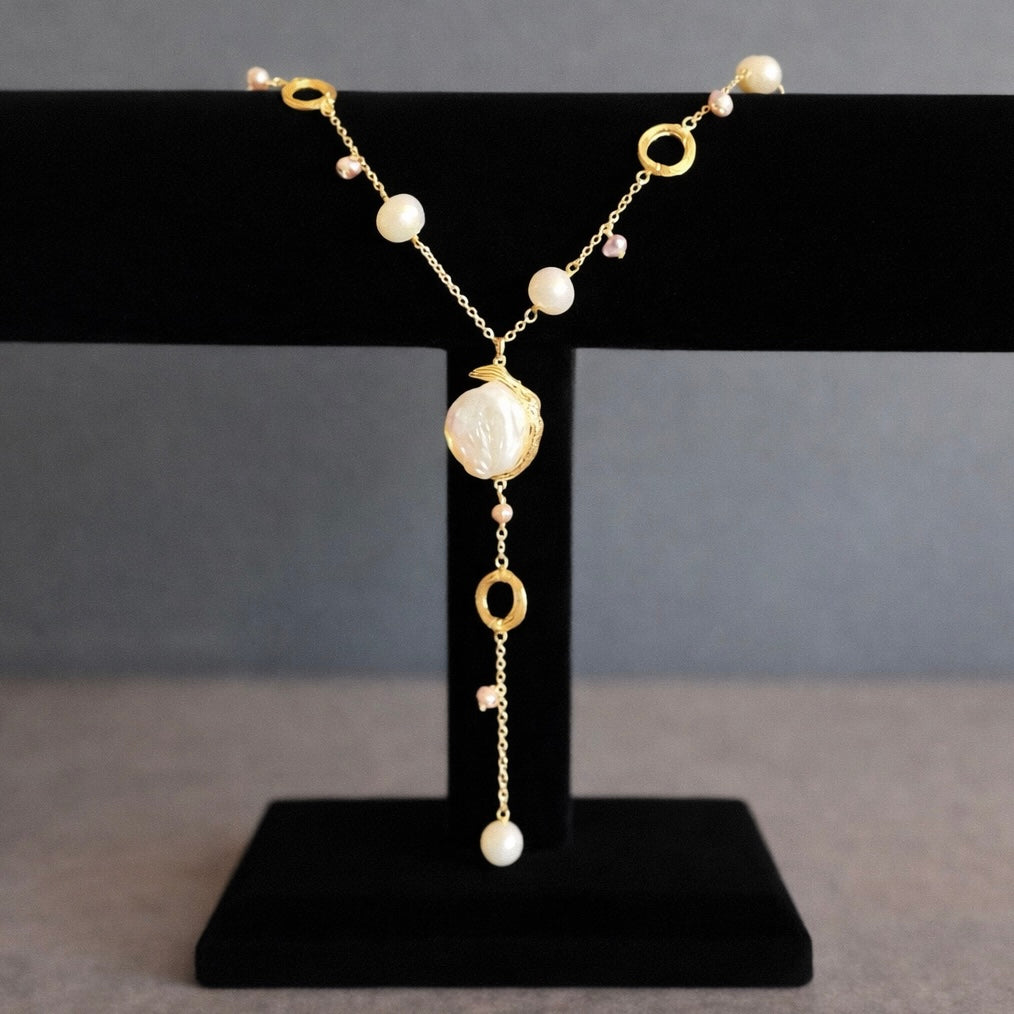 Celestial Loop Pearl Necklace