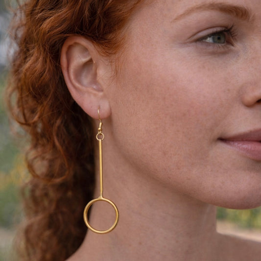 Duara Drop Kenyan Brass Earrings