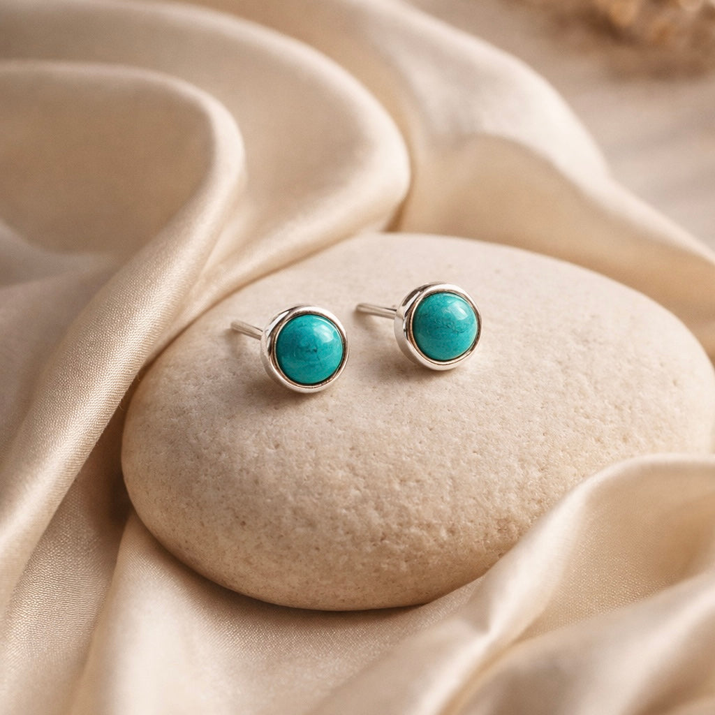 Sky Turquoise Stud Earrings