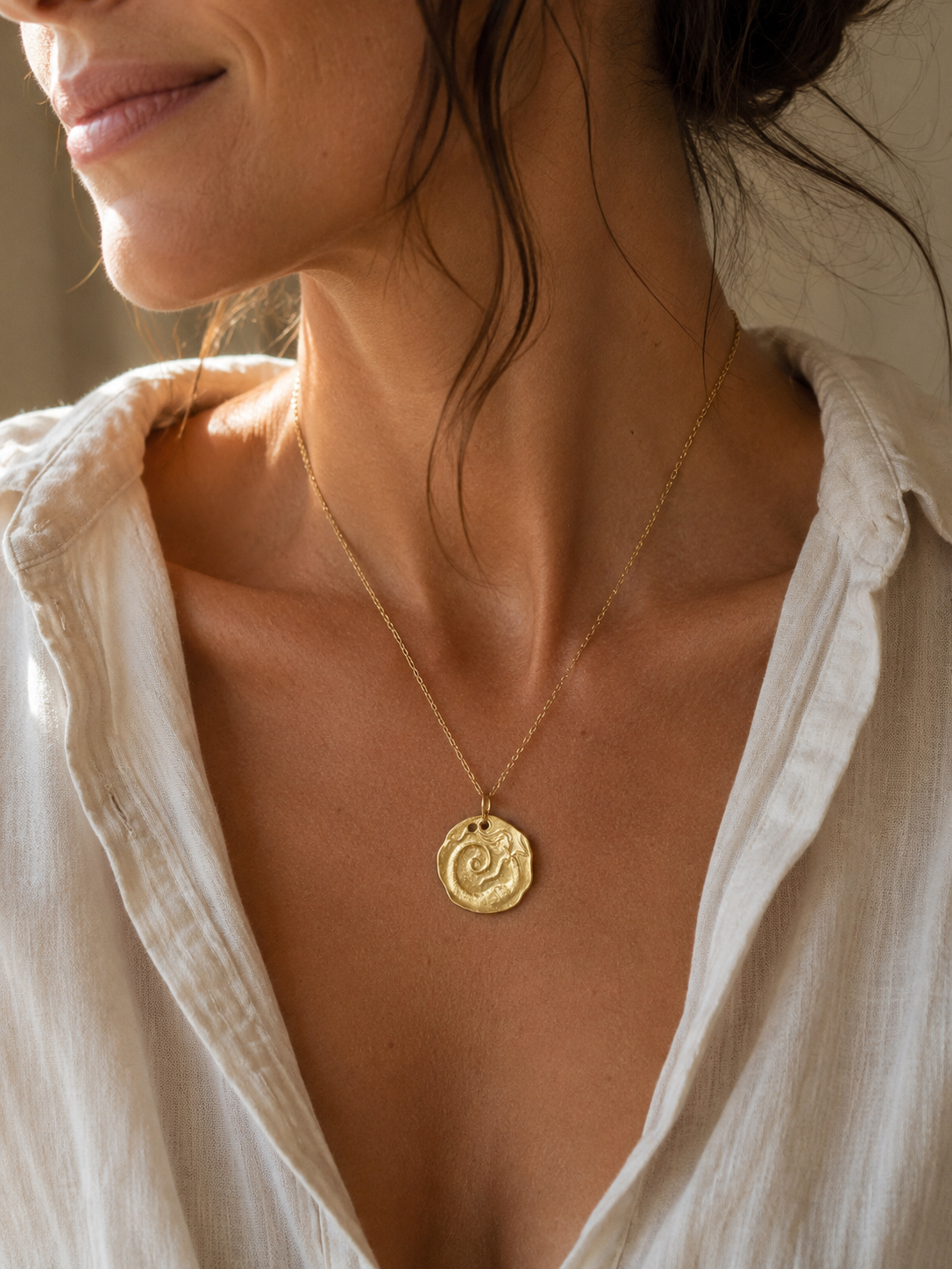 Glistening Golden Mermaid Charm