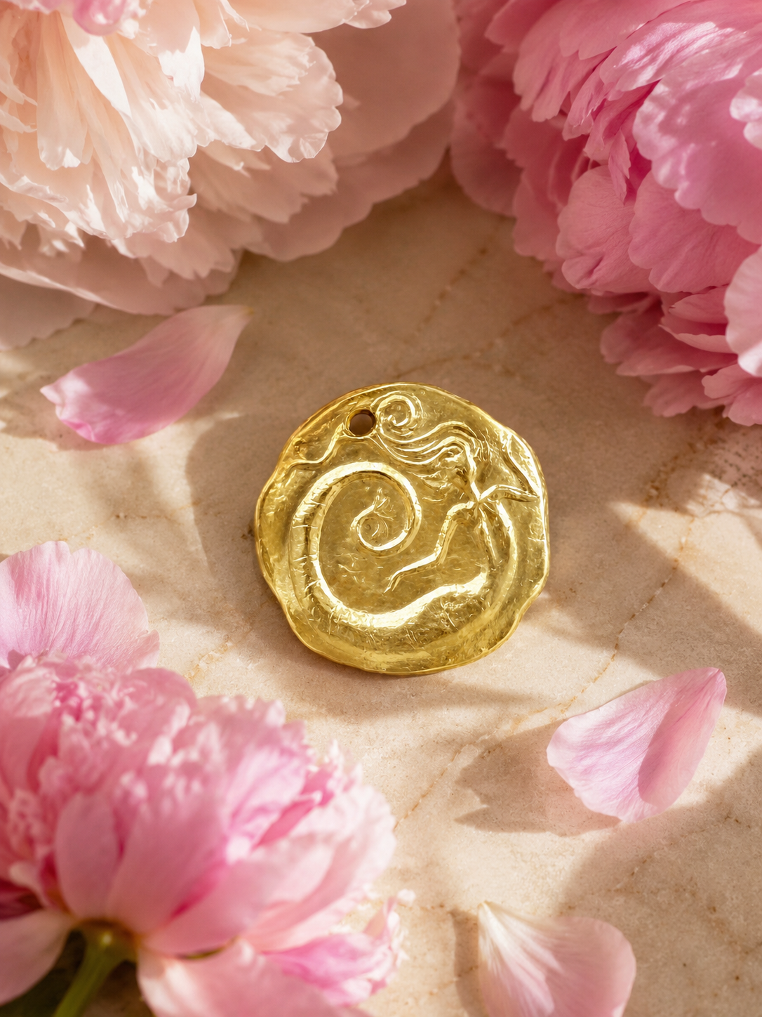 Glistening Golden Mermaid Charm