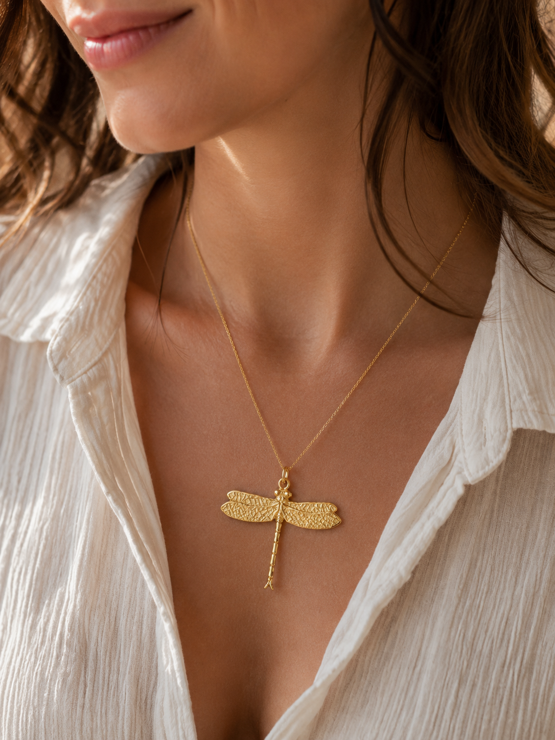 Glimmering Gold Dragonfly Charm