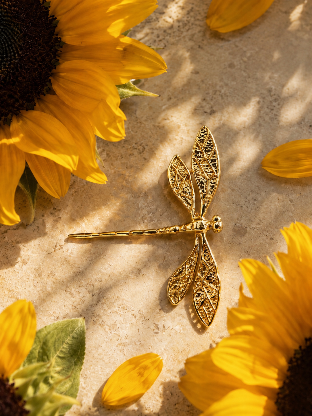 Golden Dragonfly Charm