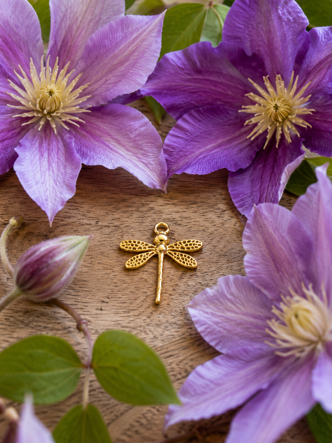 Matt Gold Dragonfly Charm