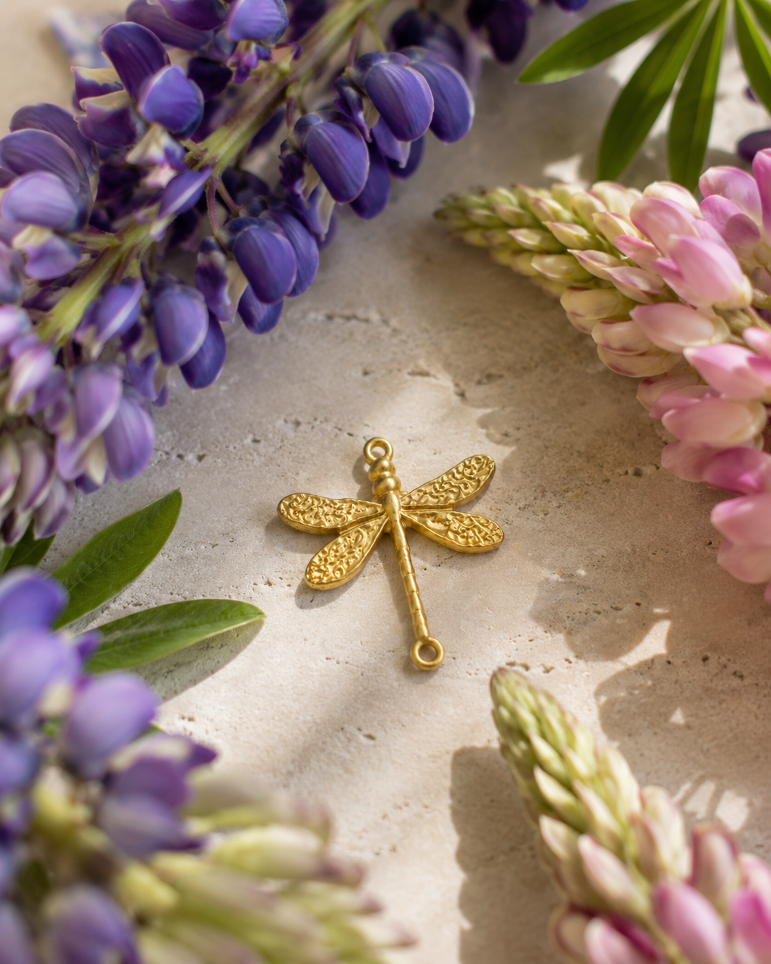 Golden Flight Dragonfly Charm