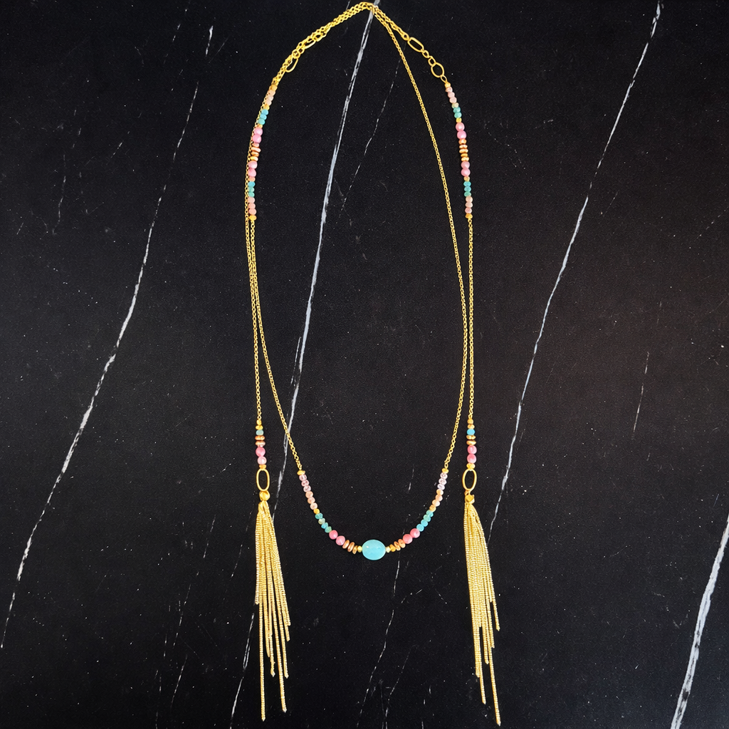 Dusk Gold Tassel Necklace