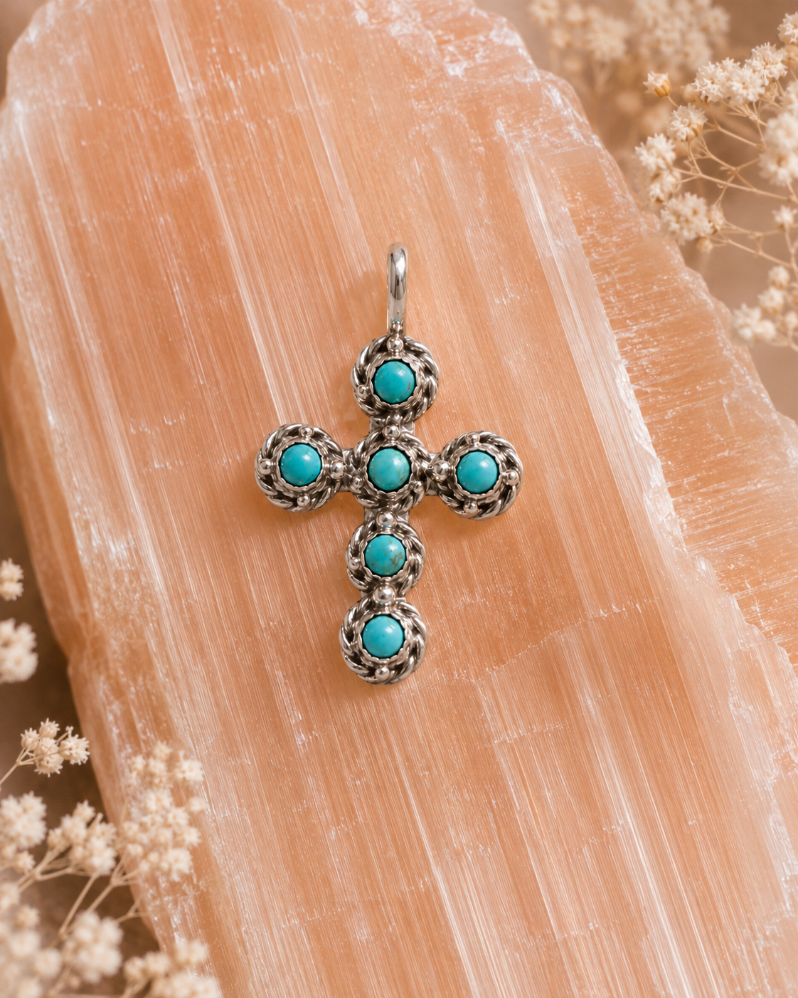 Turquoise Rosary Charm