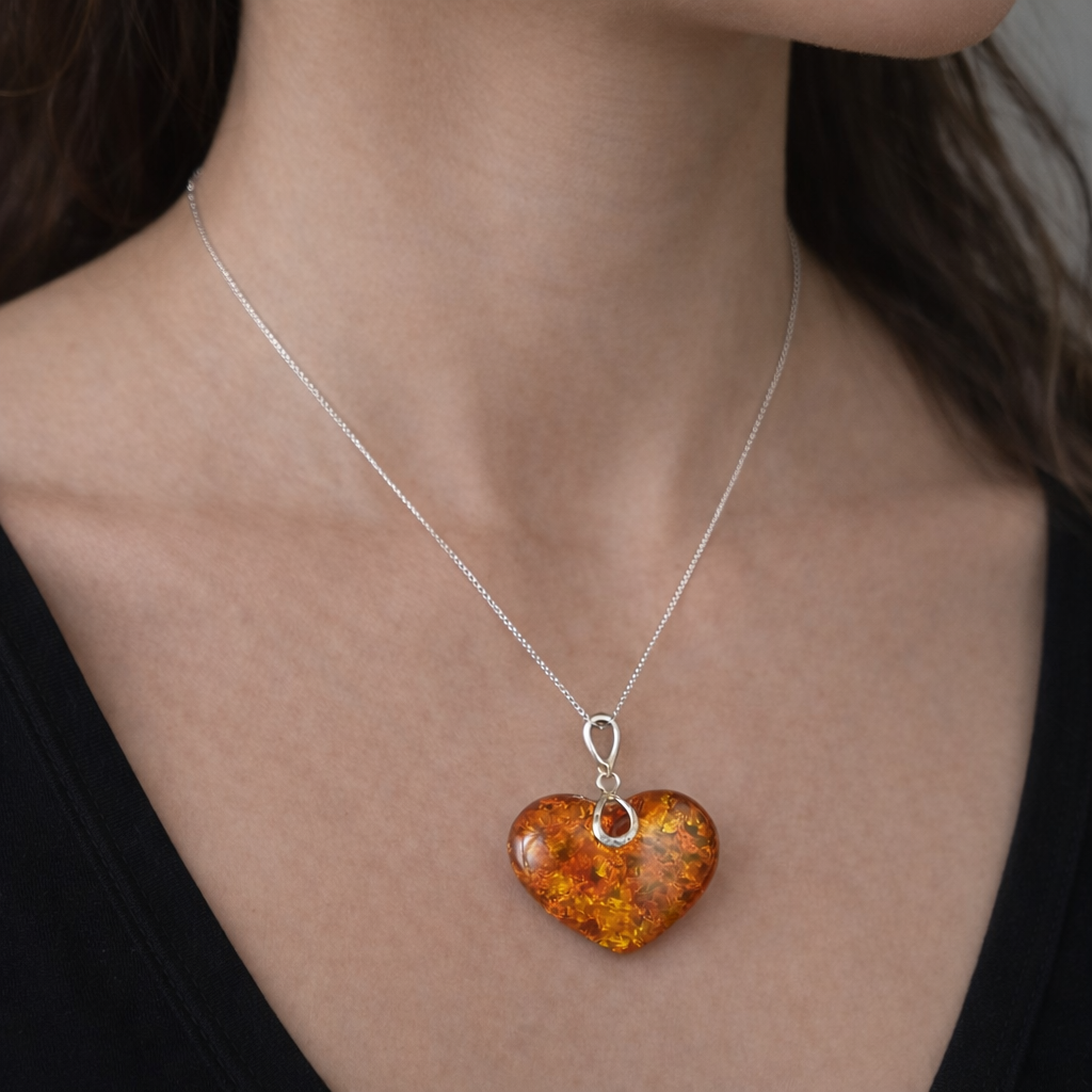 Amber Heart Pendant 🧡