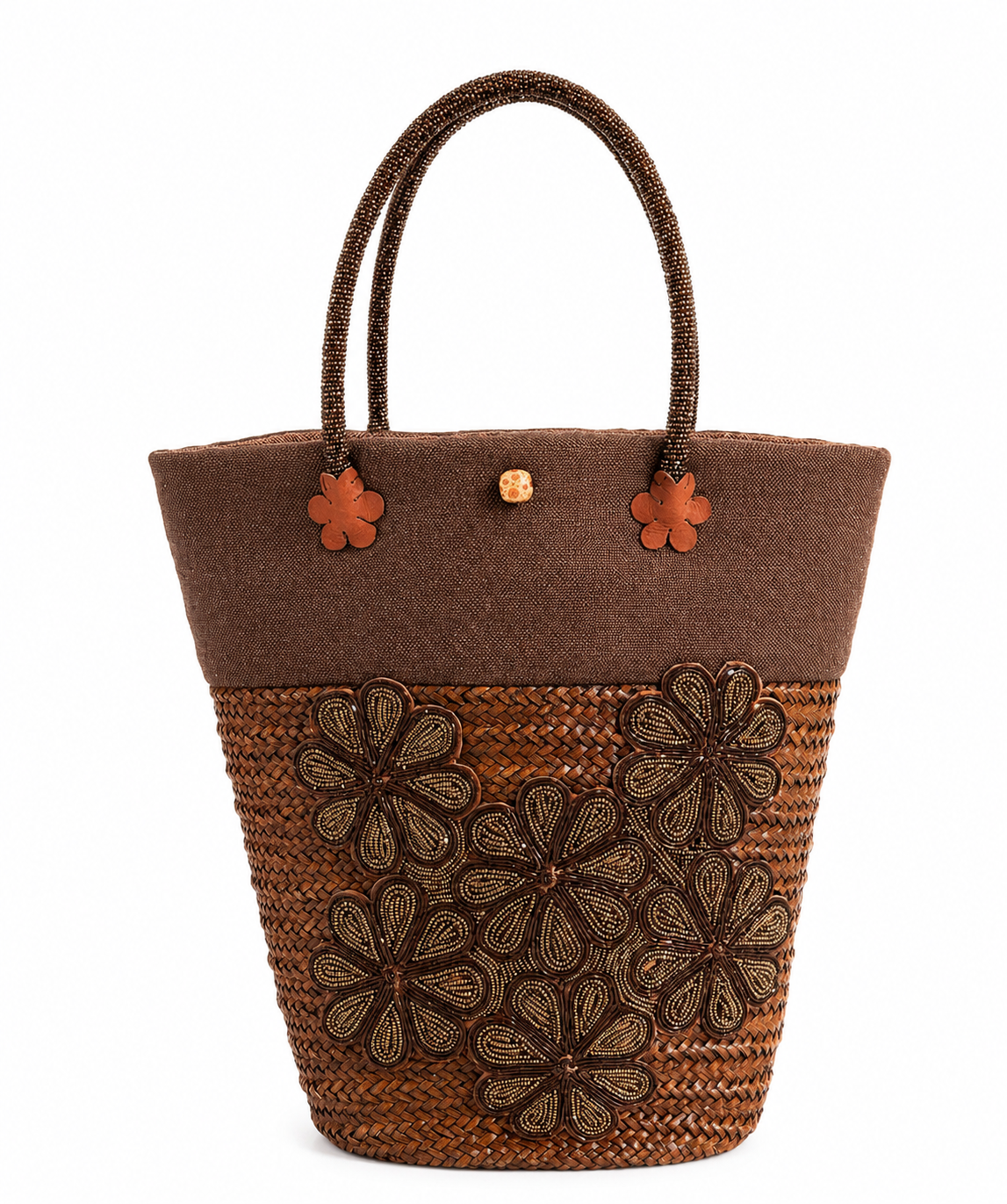 Rattan Mikeka Traditional Handbag (Hand Beaded & Woven)