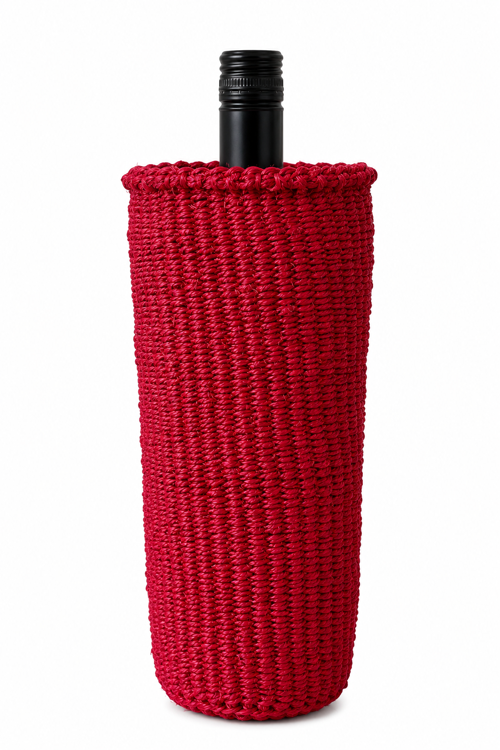 Handwoven Wine Tote (Crimson)