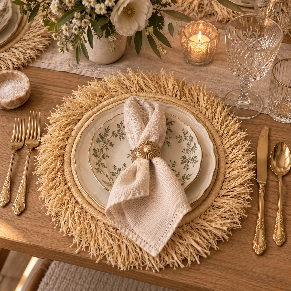Raffia-Edge Woven Charger