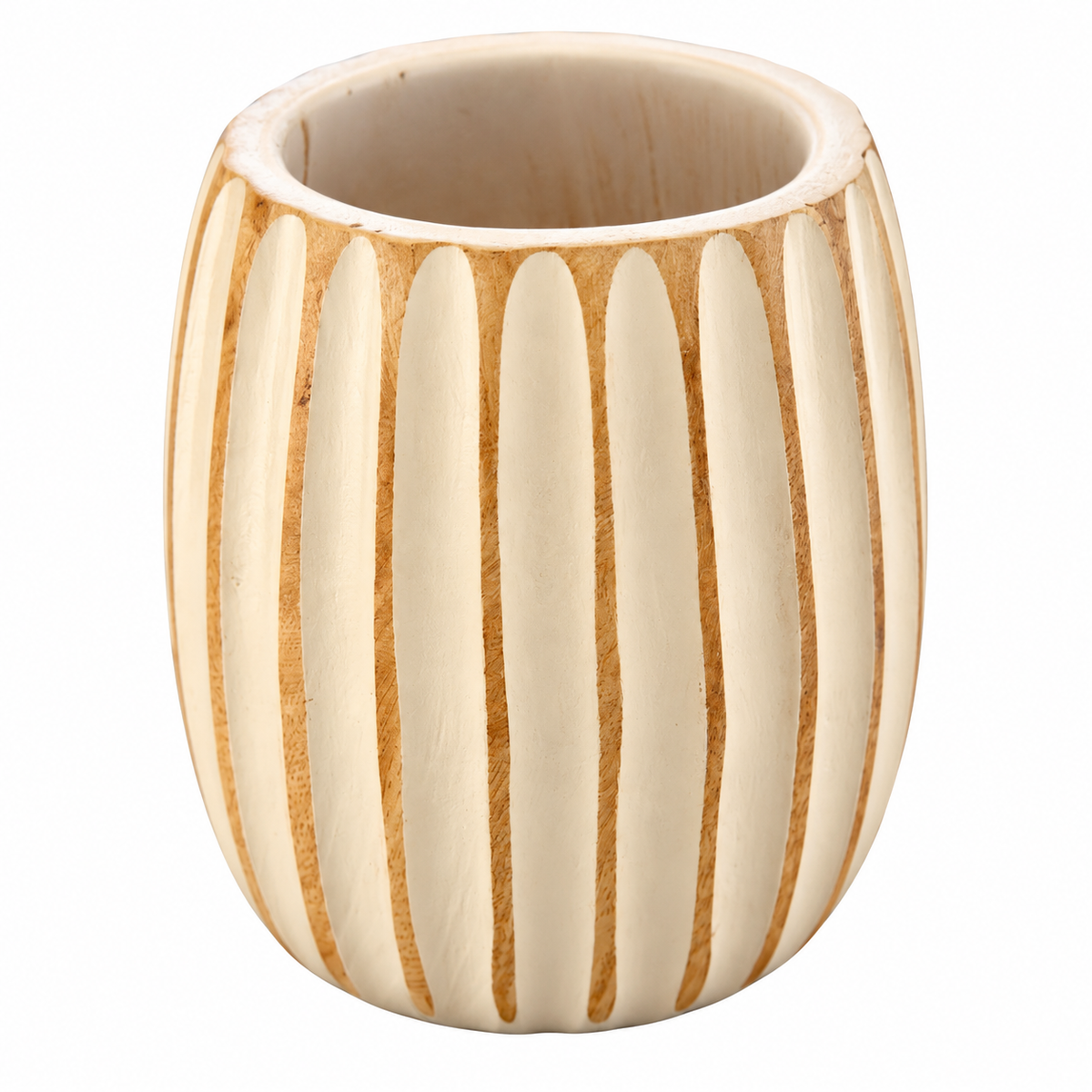 Thai Hand-Carved Mango Wooden Vase