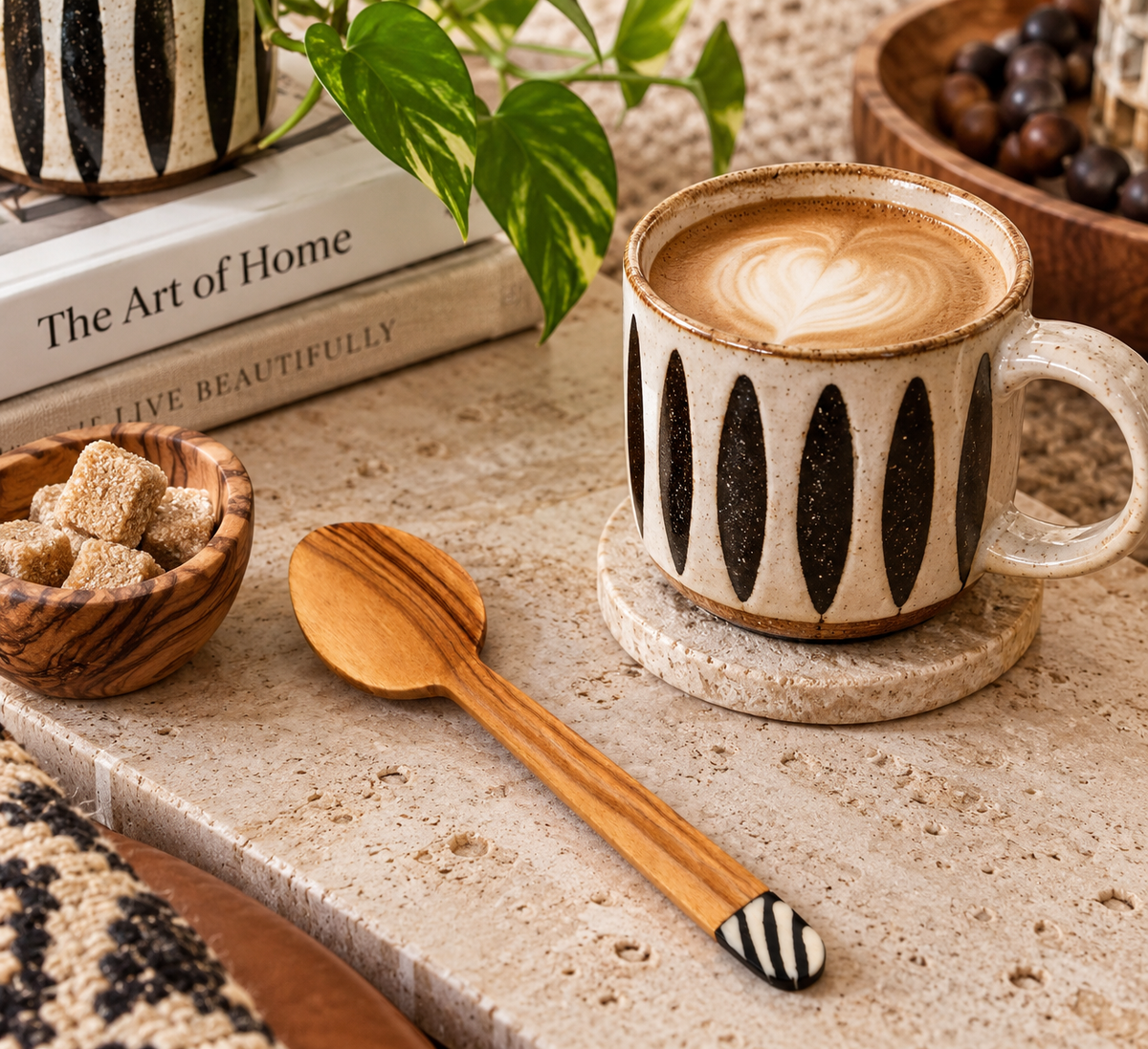 Kenyan Rosewood Spoon with Bone-Tipped Inlay