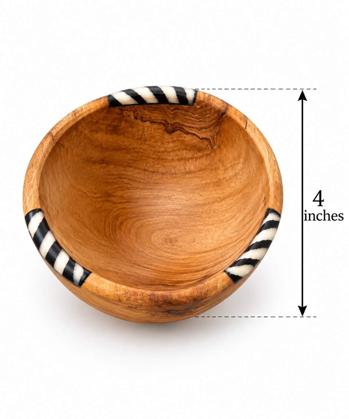 Kenyan Rosewood Bowl with Bone Inlay
