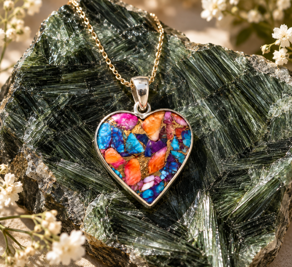 Kaleidoscope Heart Charm