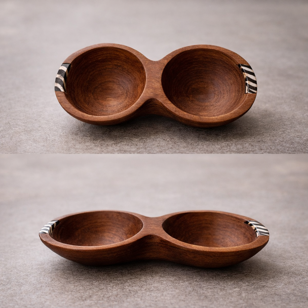 Kenyan Hand-Painted Bone Inlay Duo Dish