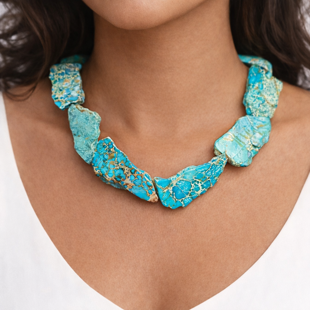 Blue Sea Sediment Jasper Freeform Slab Strand