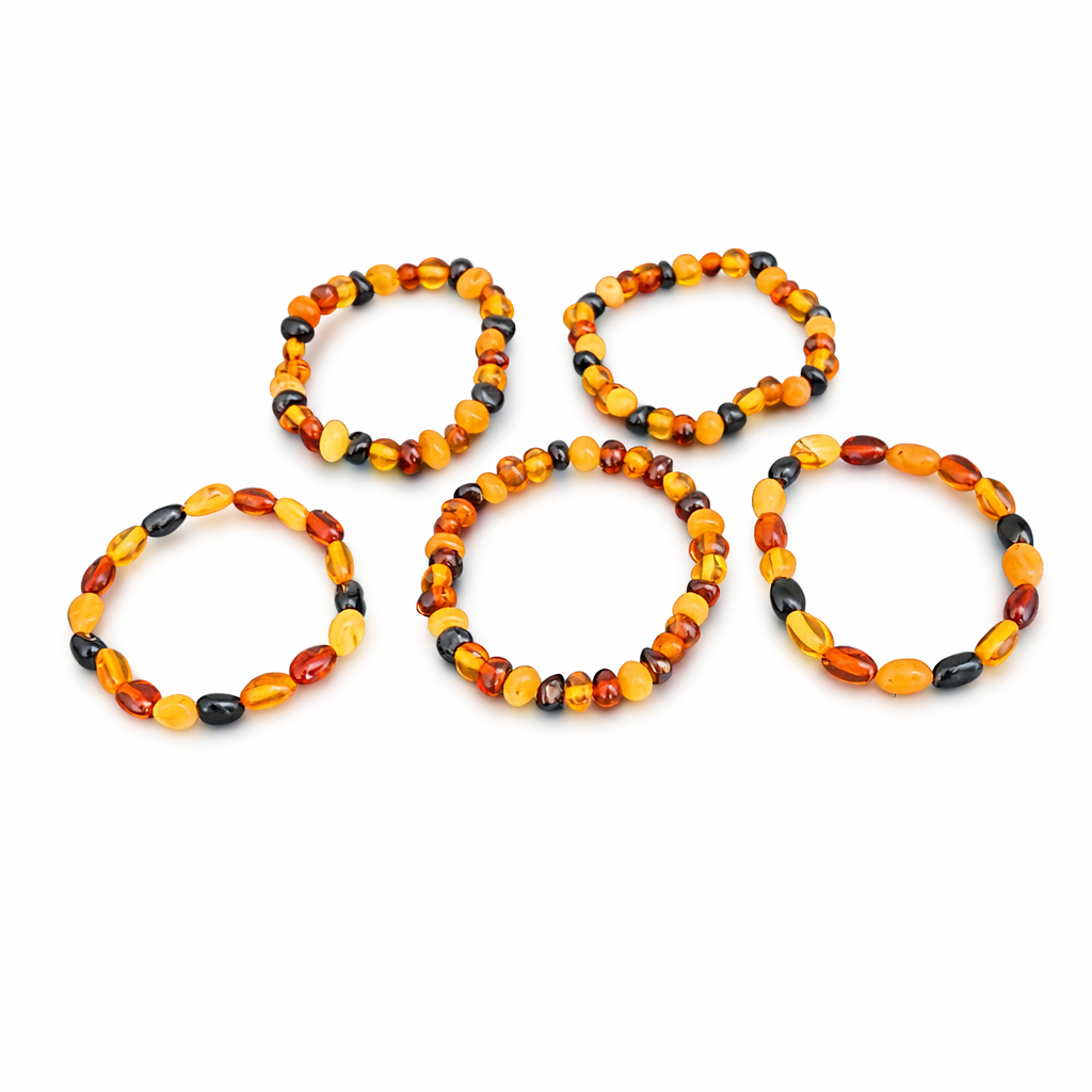 Raw Multicolor Baltic Amber Baby Bracelet