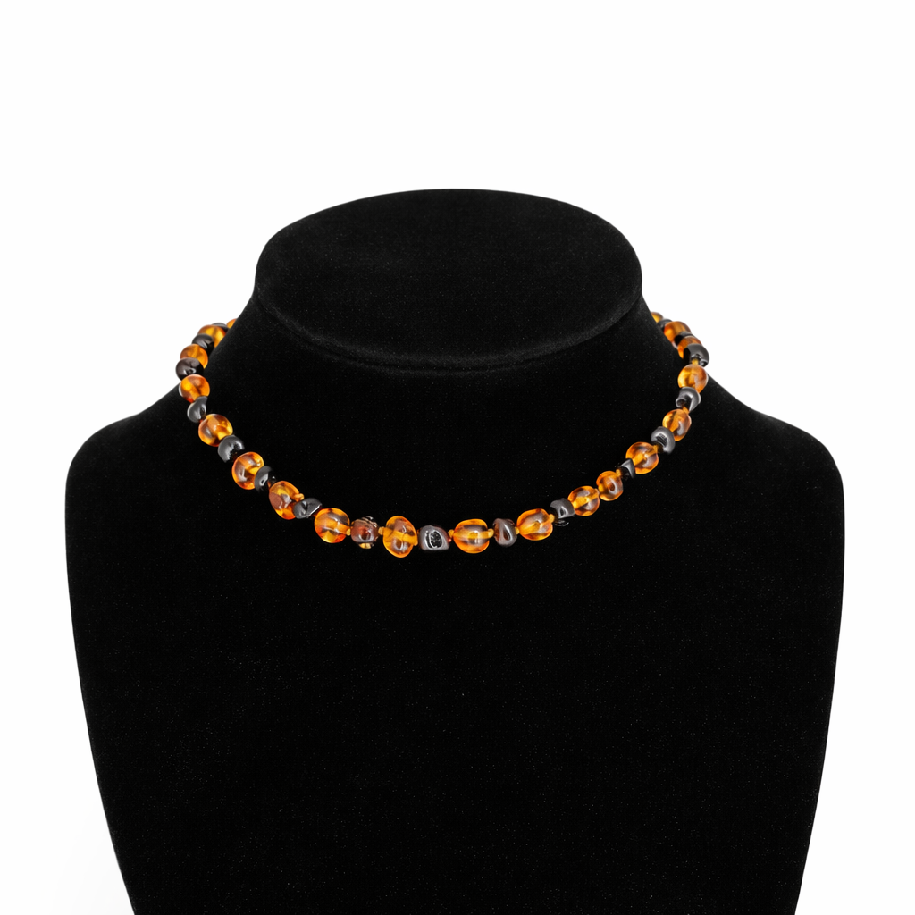 Baltic Amber Butterscotch & Dark Honey Toned Baby Teething Necklace